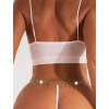 Arias Closet Zincir Kalp Detaylı Fantezi Beyaz String Tanga