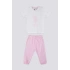 KIZ BEBEK 2 Lİ KISA KOL T-SHIRT TAKIM - KREM