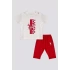 ERKEK BEBEK 2 LI KISA KOL T-SHIRT TAKIM - KREM