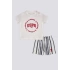 ERKEK BEBEK 2 LI KISA KOL T-SHIRT TAKIM - KREM