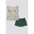 KIZ BEBEK 2 LI KISA KOL T-SHIRT TAKIM - KREM