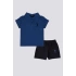 ERKEK BEBEK 2 LI KISA KOL T-SHIRT TAKIM - COBALT
