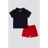 ERKEK BEBEK 2 LI KISA KOL T-SHIRT TAKIM - LACİVERT