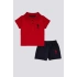 ERKEK BEBEK 2 LI KISA KOL T-SHIRT TAKIM - KIRMIZI