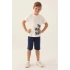 ERKEK ÇOCUK BERMUDA TAKIM - KREM MELANJ