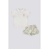 KIZ BEBEK 2 LI KISA KOL T-SHIRT TAKIM - KREM