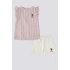 KIZ BEBEK 2 LI KISA KOL T-SHIRT TAKIM - VİZON