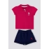 KIZ BEBEK KISA KOL T-SHIRT 2 Lİ TAKIM - VİŞNE