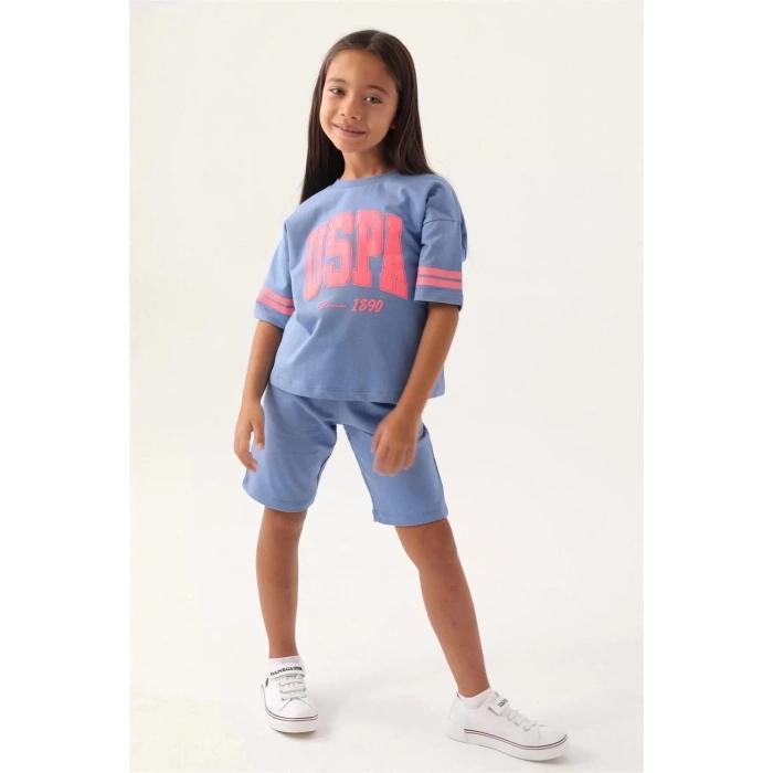 KIZ GARSON BERMUDA TAKIM - TOZ PEMBE