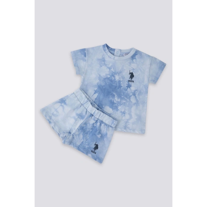 ERKEK BEBEK 2 Lİ KISA KOL T-SHIRT TAKIM - MAVİ BATİK