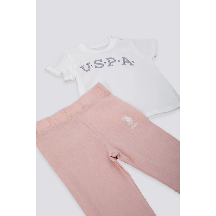 KIZ BEBEK KISA KOL T-SHIRT 2 Lİ TAKIM - KREM