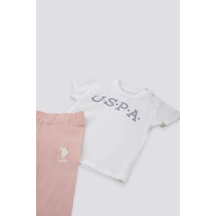 KIZ BEBEK KISA KOL T-SHIRT 2 Lİ TAKIM - KREM