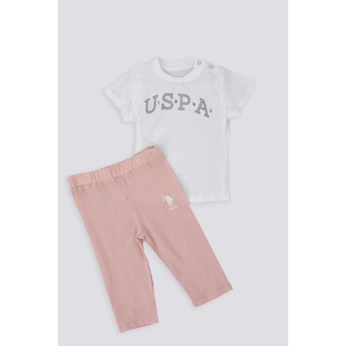 KIZ BEBEK KISA KOL T-SHIRT 2 Lİ TAKIM - KREM