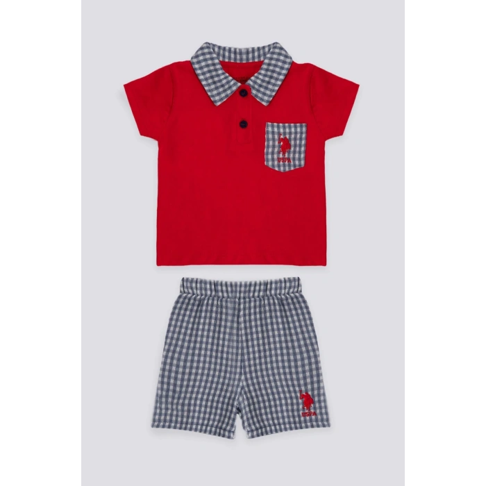 ERKEK BEBEK 2 Lİ KISA KOL T-SHIRT TAKIM - KIRMIZI