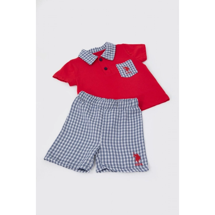 ERKEK BEBEK 2 Lİ KISA KOL T-SHIRT TAKIM - KIRMIZI