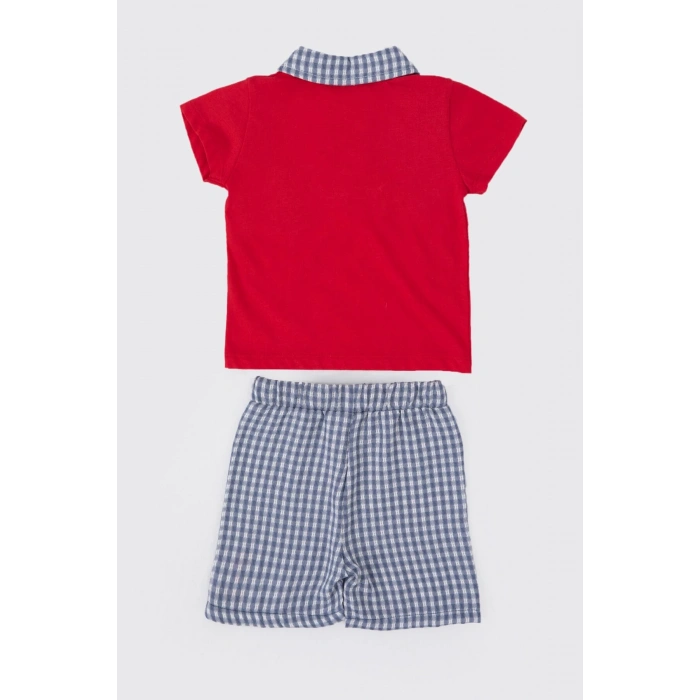 ERKEK BEBEK 2 Lİ KISA KOL T-SHIRT TAKIM - KIRMIZI