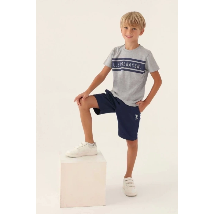 ERKEK ÇOCUK BERMUDA TAKIM - GRİ MELANJ