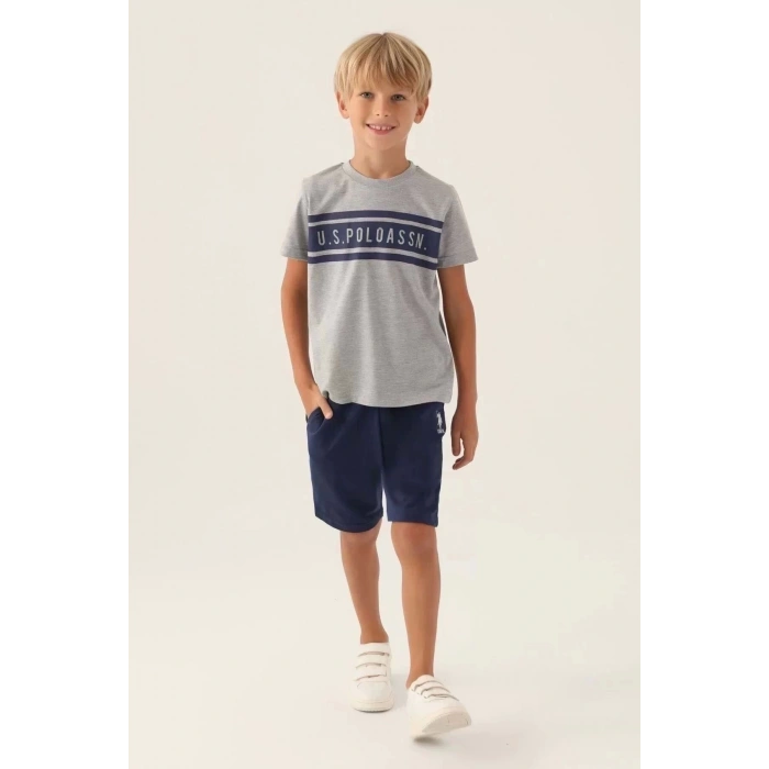 ERKEK ÇOCUK BERMUDA TAKIM - GRİ MELANJ