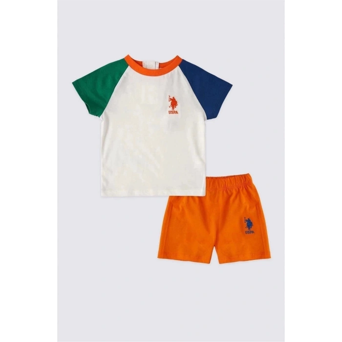 ERKEK BEBEK 2 LI KISA KOL T-SHIRT TAKIM - KREM