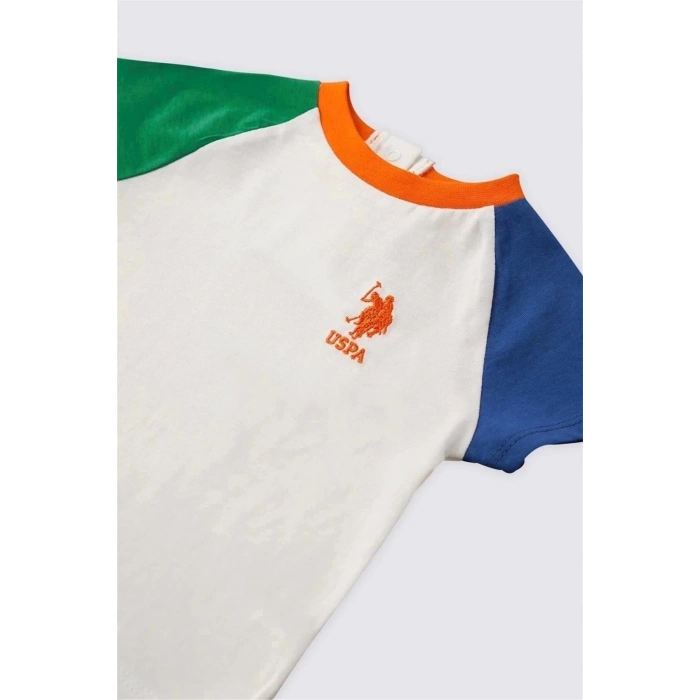 ERKEK BEBEK 2 LI KISA KOL T-SHIRT TAKIM - KREM