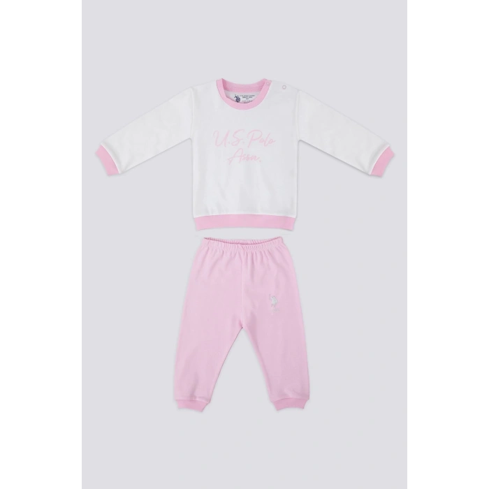 KIZ BEBEK 2 Lİ UZUN KOL T-SHIRT TAKIM - KREM