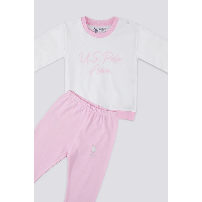 KIZ BEBEK 2 Lİ UZUN KOL T-SHIRT TAKIM - KREM