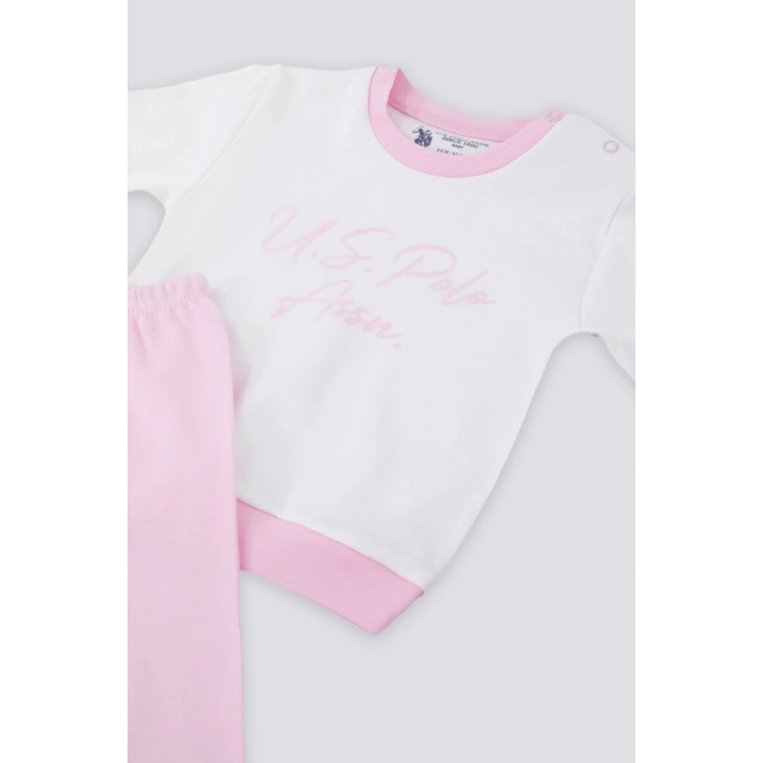 KIZ BEBEK 2 Lİ UZUN KOL T-SHIRT TAKIM - KREM