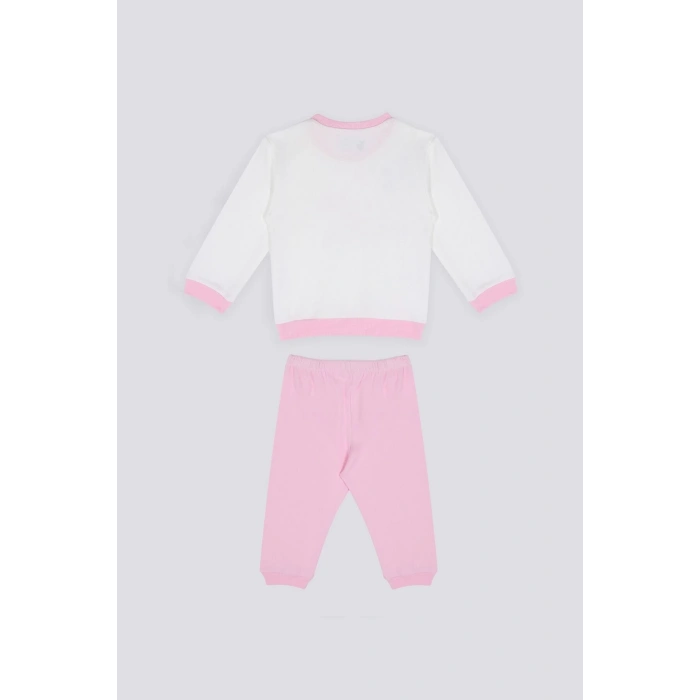KIZ BEBEK 2 Lİ UZUN KOL T-SHIRT TAKIM - KREM