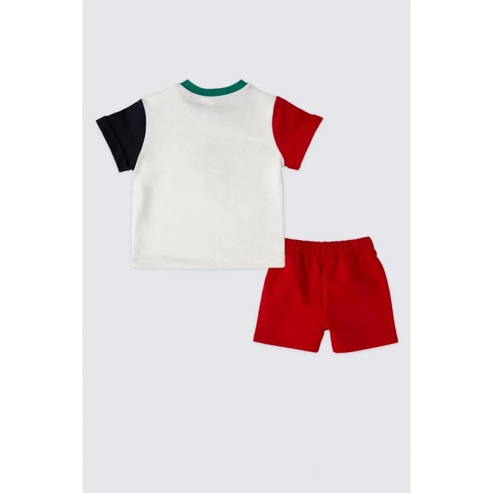 ERKEK BEBEK 2 LI KISA KOL T-SHIRT TAKIM - KREM