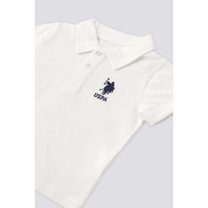 ERKEK BEBEK 2 LI KISA KOL T-SHIRT TAKIM - KREM MAVİ