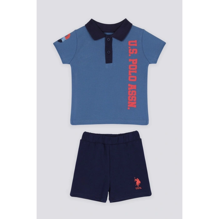 ERKEK BEBEK KISA KOL TSHIRT 2 Lİ TAKIM - COBALT