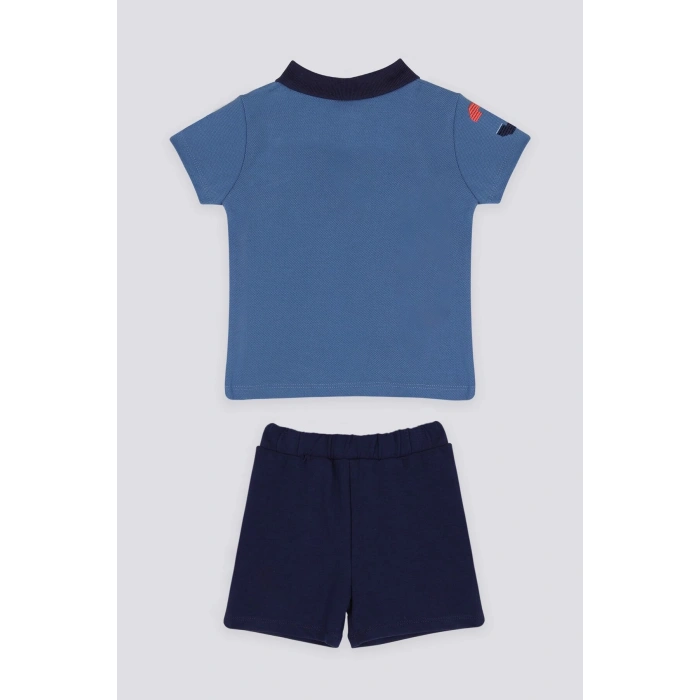 ERKEK BEBEK KISA KOL TSHIRT 2 Lİ TAKIM - COBALT