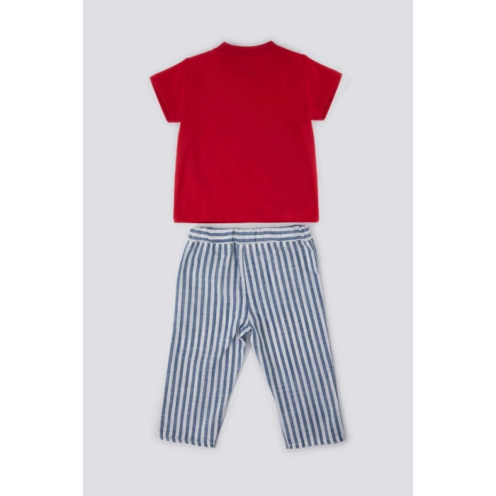 ERKEK BEBEK 2 Lİ KISA KOL T-SHIRT TAKIM - KIRMIZI
