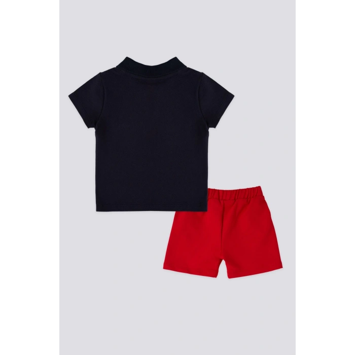 ERKEK BEBEK 2 LI KISA KOL T-SHIRT TAKIM - LACİVERT