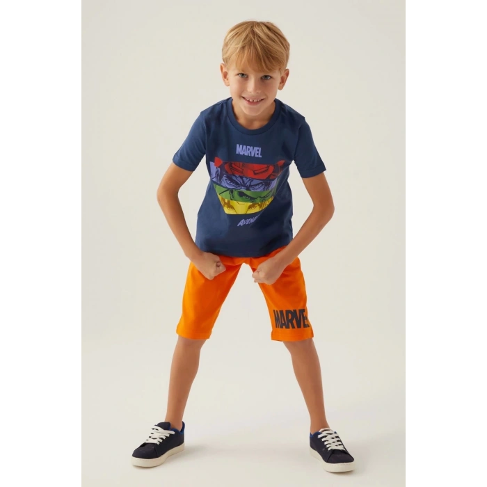 AVENGERS ERKEK ÇOCUK KAPRİ TAKIM - KOYU İNDİGO
