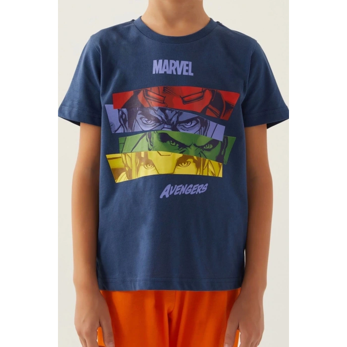 AVENGERS ERKEK ÇOCUK KAPRİ TAKIM - KOYU İNDİGO
