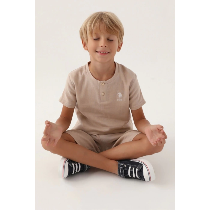 ERKEK ÇOCUK BERMUDA TAKIM - BEJ