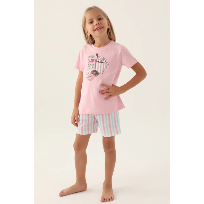 ARNETTA ANNE KIZ ŞORT TAKIM - TOZ PEMBE