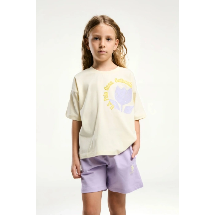 KIZ GARSON ŞORT TAKIM - LİMON