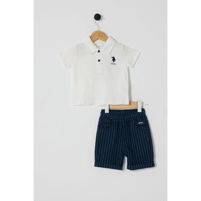 U.S.POLO ERKEK BEBEK 2Lİ T-SHIRT TAKIM - BEYAZ/HAKİ