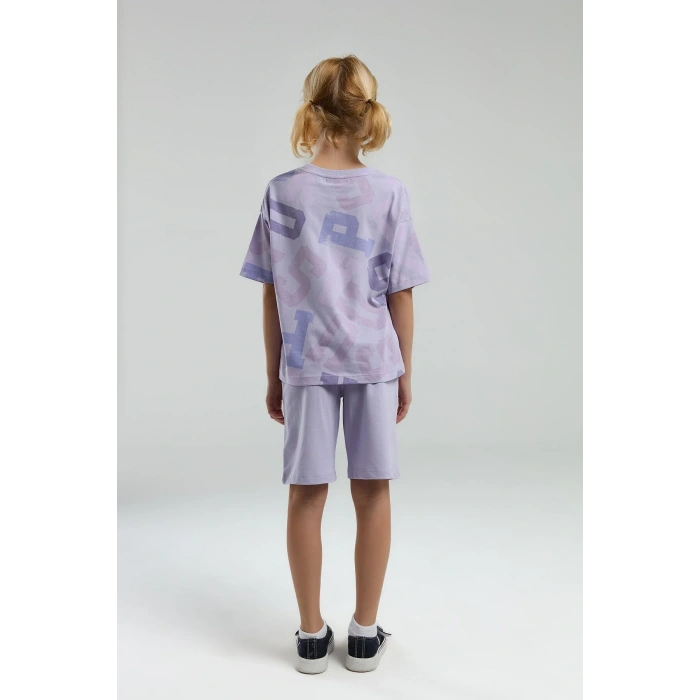 KIZ GARSON BERMUDA TAKIM - LİLA