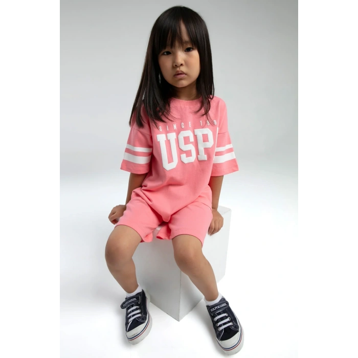 KIZ ÇOCUK BERMUDA TAKIM - NEON PEMBE