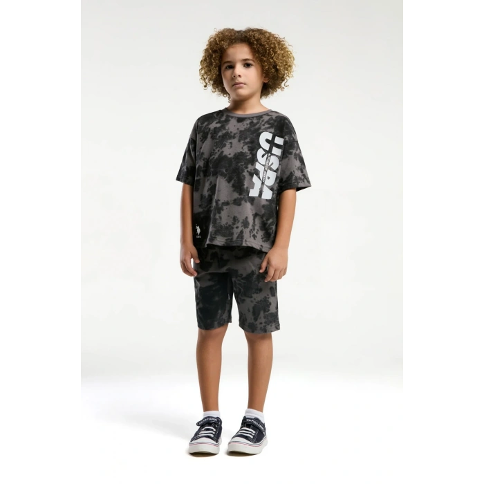 ERKEK ÇOCUK BERMUDA TAKIM - KOYU GRİ