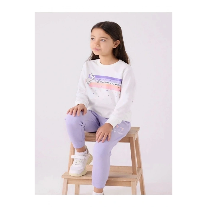 KIZ ÇOCUK EŞOFMAN TAKIM - KREM