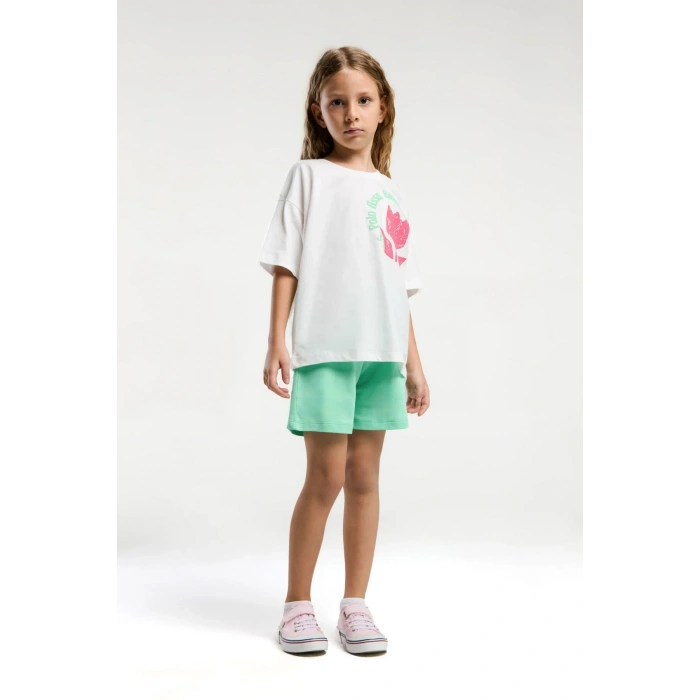 KIZ ÇOCUK ŞORT TAKIM - LİMON