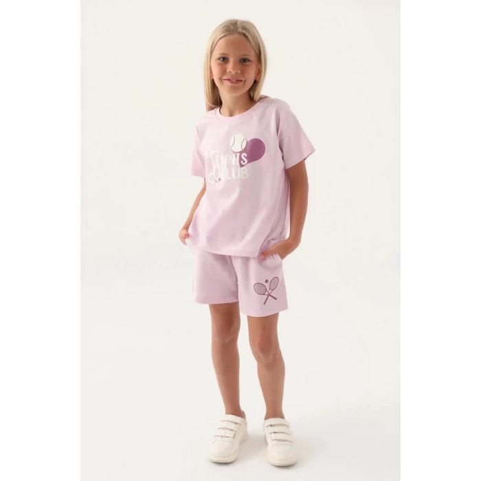 KIZ ÇOCUK ŞORT TAKIM - ORKİDE