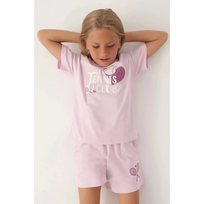 KIZ ÇOCUK ŞORT TAKIM - ORKİDE