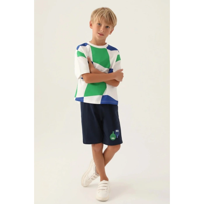 ERKEK ÇOCUK BERMUDA TAKIM - KREM