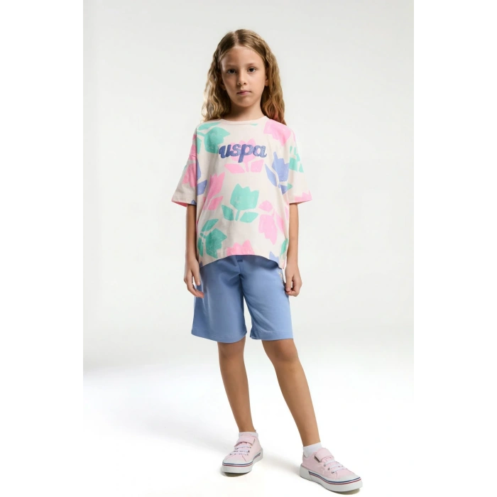 KIZ ÇOCUK BERMUDA TAKIM - LİMON