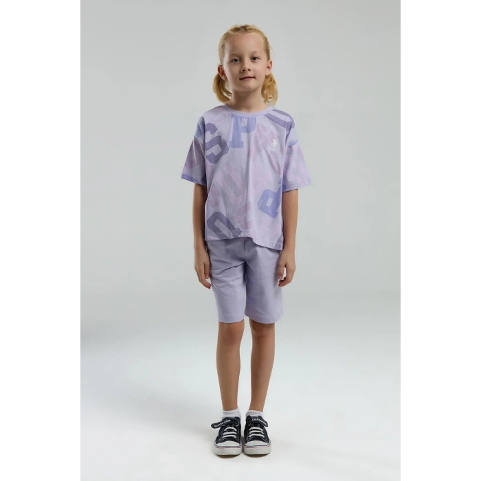 KIZ ÇOCUK BERMUDA TAKIM - LİLA